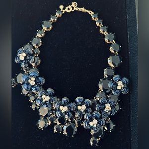 J Crew Midnight Floral Statement Bib Necklace